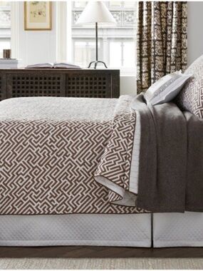 Matouk Schumacher Gabriel Full/queen Duvet Cover 90x96 corded edge mocha
